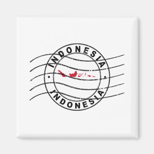 Map of Indonesia, Postal Passport stamp Magnet (Vorne)