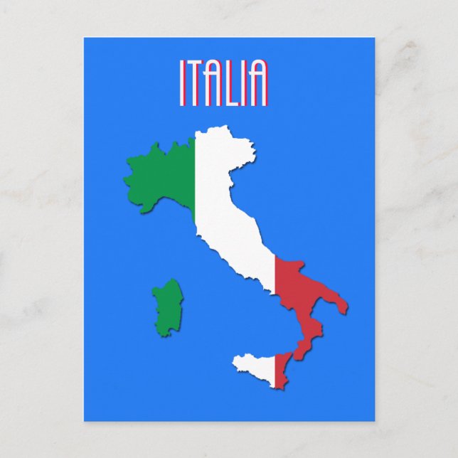 Map of Italy postcard Postkarte (Vorderseite)