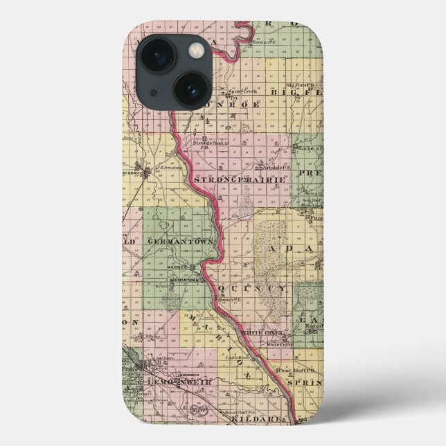 Map of Juneau and Adams counties Case-Mate iPhone Hülle (Rückseite)