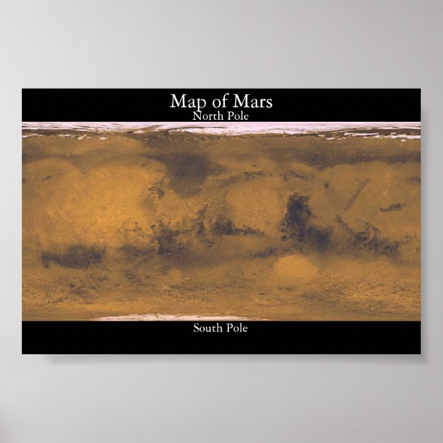 Map of Mars Poster (Vorne)