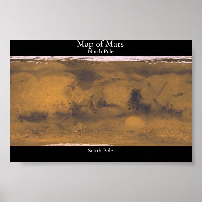 Map of Mars Poster (Vorne)