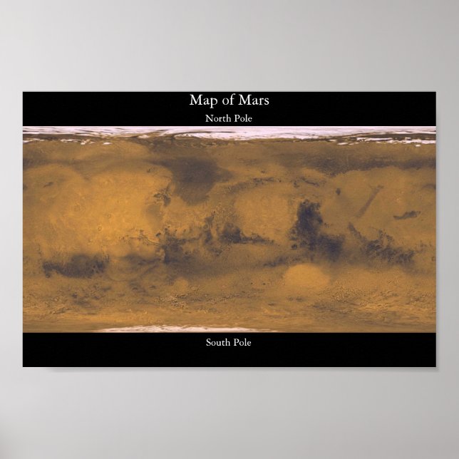 Map of Mars Poster (Vorne)