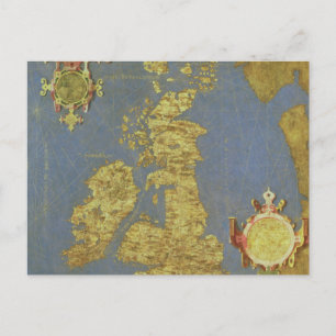 Map of the 16th Century British Isles Postkarte