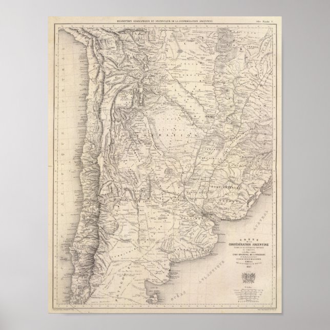 Map of the Argentine Confederation Poster (Vorne)