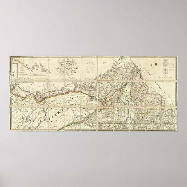 Map of the District of Montreal, Lower Canada Poster (Vorne)
