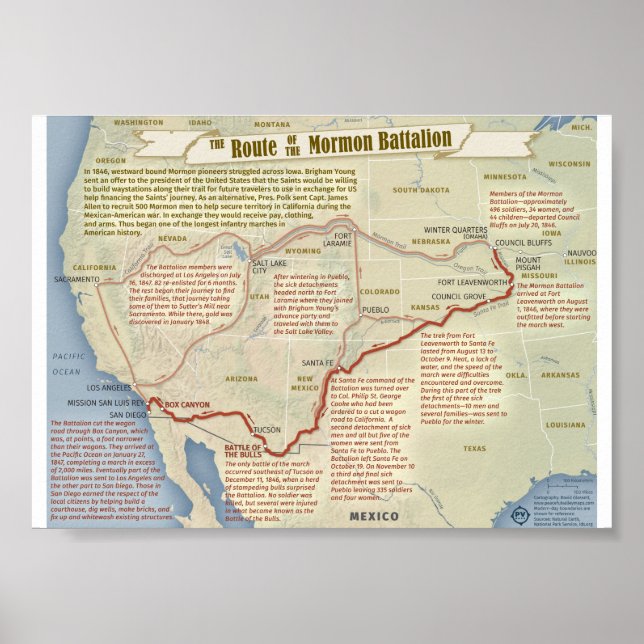 Map of the Mormon Battalion Poster (Vorne)