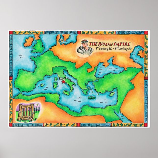 Map of the Roman Empire Poster (Vorne)