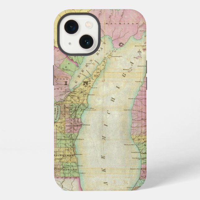 Map of the State of Michigan iPhone Hülle (Rückseite)