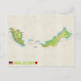 MAP POSTCARDS in Malaysia Postkarte