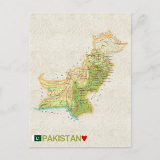 MAP POSTCARDS in Pakistan Postkarte