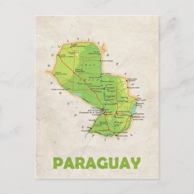 MAP POSTCARDS Kristall Paraguay Postkarte (Vorderseite)