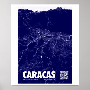 Mapa de Caracas - Venezuela Reisekarte Poster