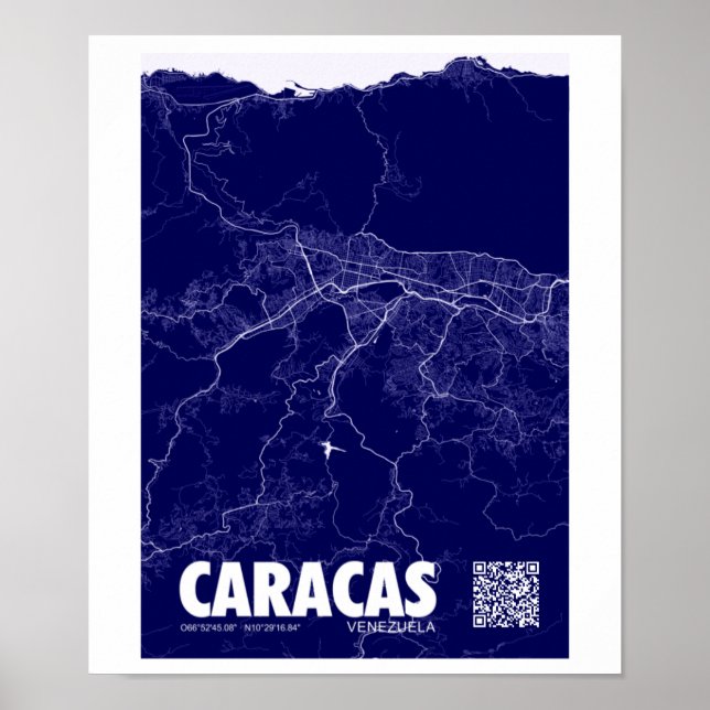 Mapa de Caracas - Venezuela Reisekarte Poster (Vorne)