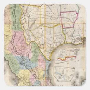 Mapa de los Estados Unidos De Mejico Quadratischer Aufkleber