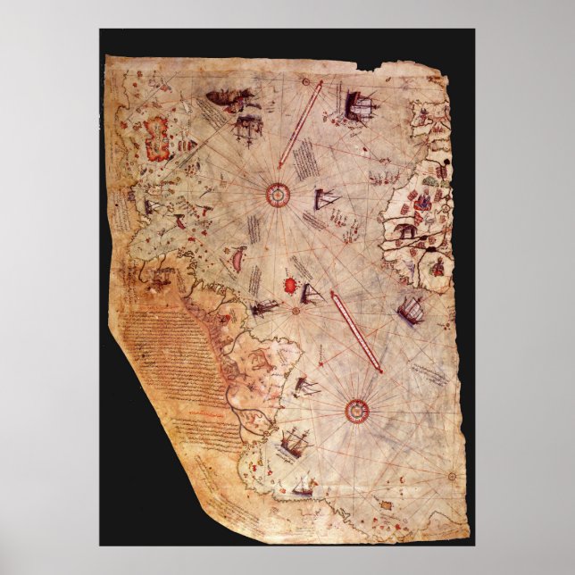 Mapa de Piri Reis Poster (Vorne)