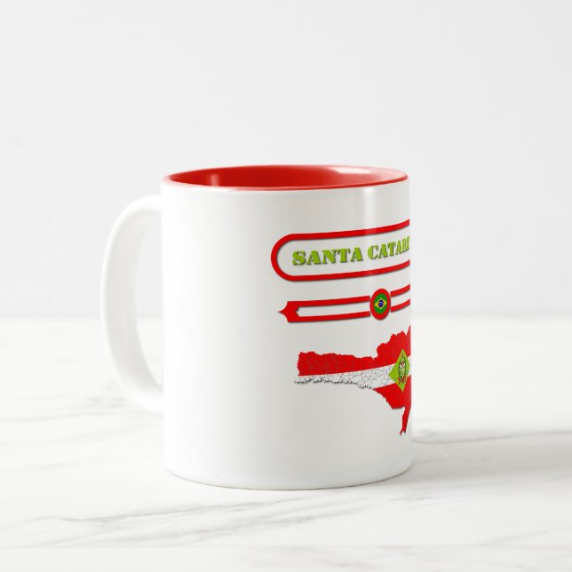 MAPA DE SANTA CATARINA. SAMER BRASIL ZWEIFARBIGE TASSE (Vorderseite Links)