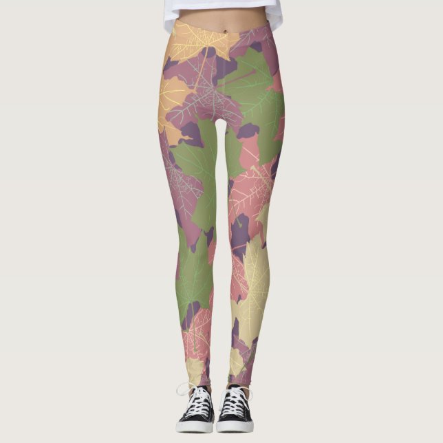 MAPLE-BLÄTTER HELLO AUTUMN LEGGINGS (Vorderseite)