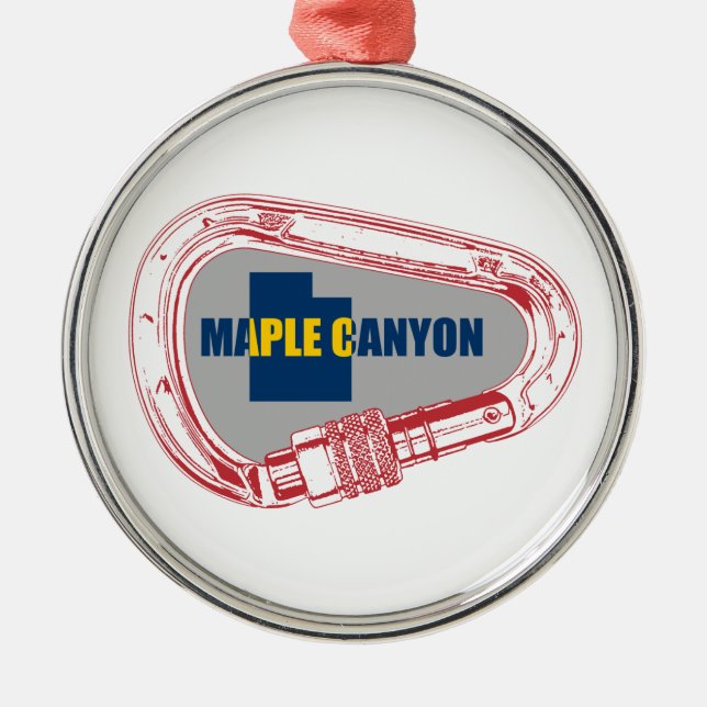 Maple Canyon Climbing Carabiner Ornament Aus Metall (Vorne)