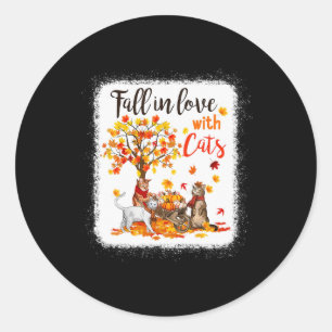 Maple Cat Leaf Fall Hallo Herbst Fahrrad Runder Aufkleber
