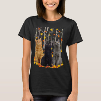 Maple Cat Leaf Fall Hallo Herbst Schöne Küche T-Shirt