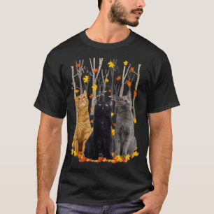 Maple Cat Leaf Fall Hallo Herbst Schöne Küche T-Shirt