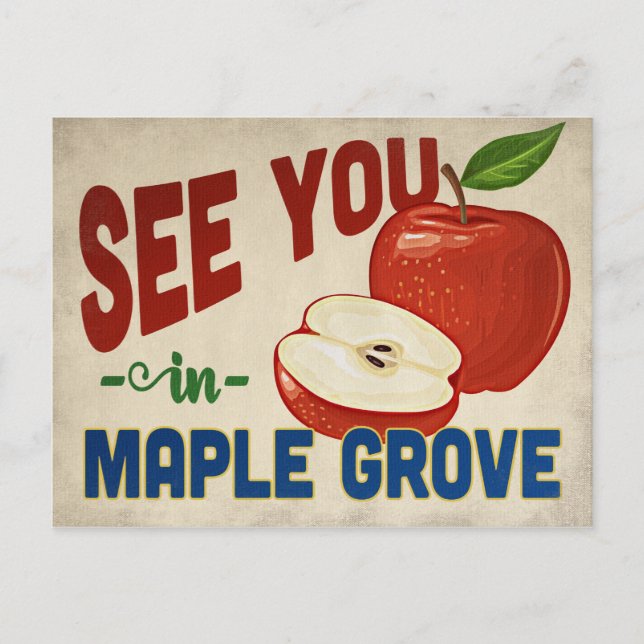 Maple Grove Minnesota Apple - Vintage Travel Postkarte (Vorderseite)