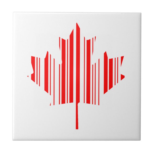 MAPLE LEAF BAR CODE KANADA FLAG Barcode Muster Fliese (Vorderseite)