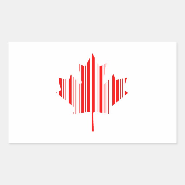 MAPLE LEAF BAR CODE KANADA FLAG Barcode Muster Rechteckiger Aufkleber (Vorderseite)