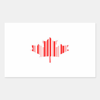 MAPLE LEAF BAR CODE KANADA FLAG Barcode Muster Rechteckiger Aufkleber