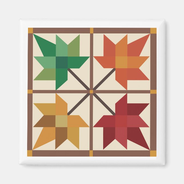 Maple Leaf Barn Quilt Magnet (Vorne)