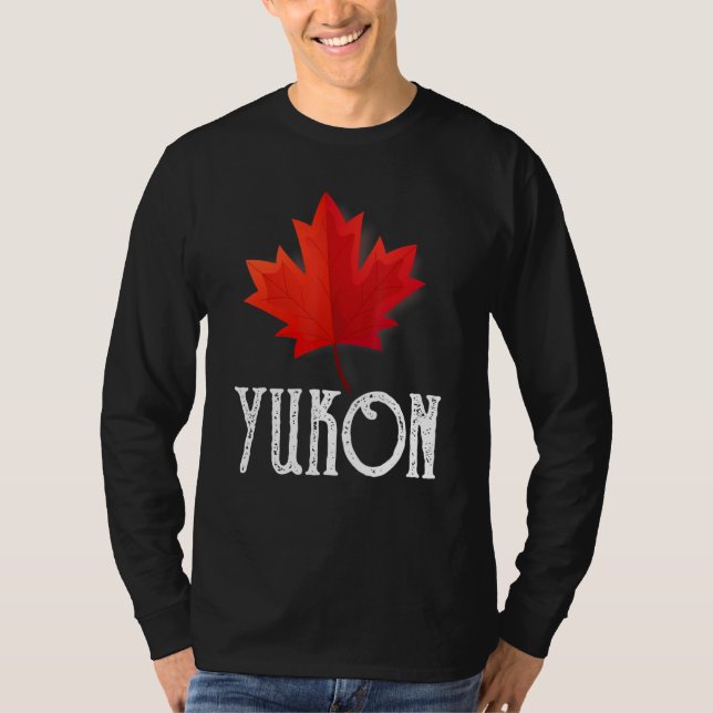 Maple Leaf Canada Flag Yukon Canada T-Shirt (Vorderseite)