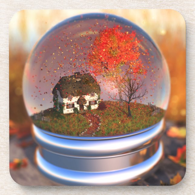 Maple Leaf Globe Cork Untersetzer (Vorderseite)