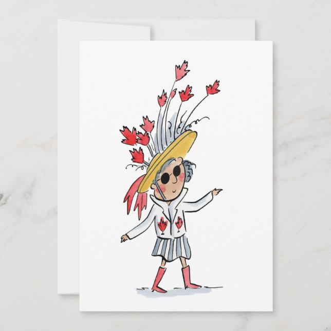 Maple Leaf Hat Einladung (Vorderseite)