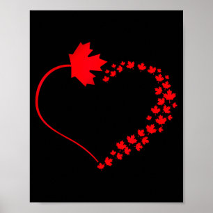 Maple Leaf Herz Kanada Stolz Urlaub Reise Poster