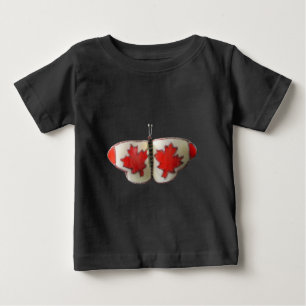 "Maple Leaf Monarch" Kanadischer Flaggen-Schmetter Baby T-shirt