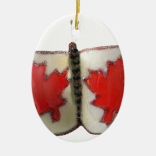 "Maple Leaf Monarch" Kanadischer Flaggen-Schmetter Keramik Ornament