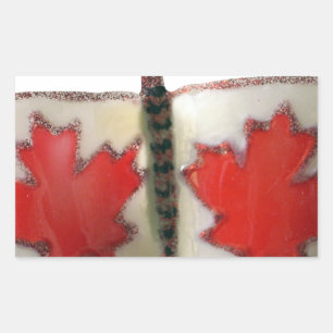 "Maple Leaf Monarch" Kanadischer-Flaggen-Schmetter Rechteckiger Aufkleber