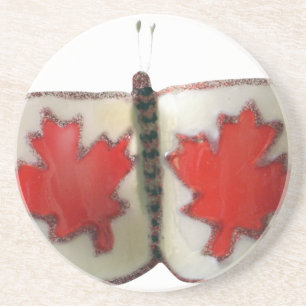 "Maple Leaf Monarch" Kanadischer-Flaggen-Schmetter Untersetzer
