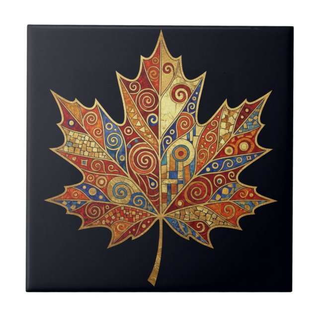 MAPLE LEAF Untersetzer: Gustav Klimt Bar-Accessoir Fliese (Vorderseite)