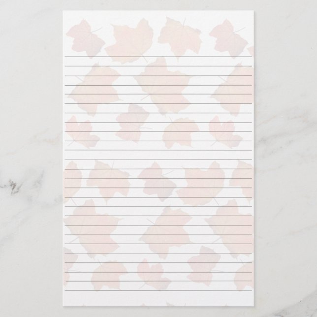 Maple Leaves Lined Writing Paper  Briefpapier (Vorderseite)