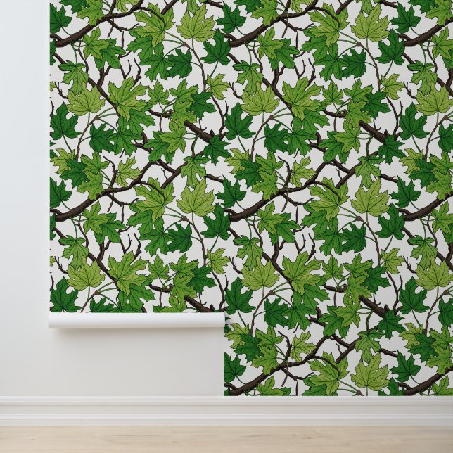 Maple leaves on white tapete (Anwendung)