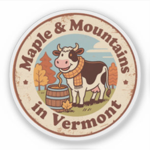 Maple & Mountains_ Vermont Herbstinspirierte Kunst Aufkleber