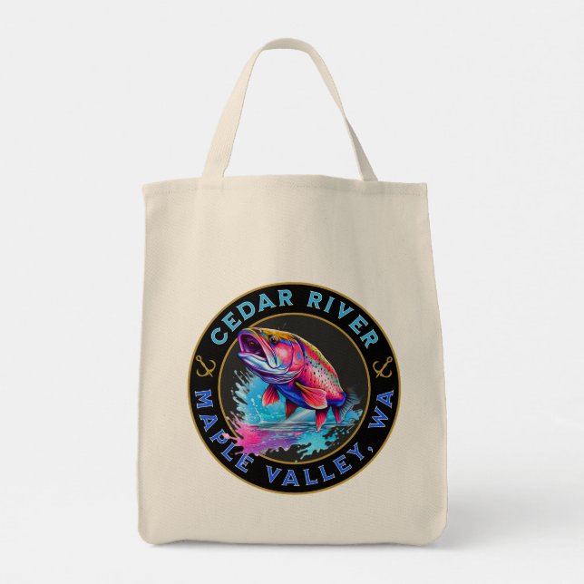 Maple Valley (Cedar River) Washington Tote Bag Tragetasche (Rückseite)