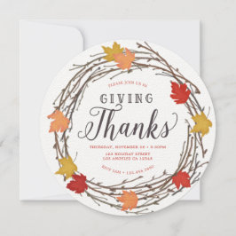Maple Wreath Thanksgiving Dîner Invitation
