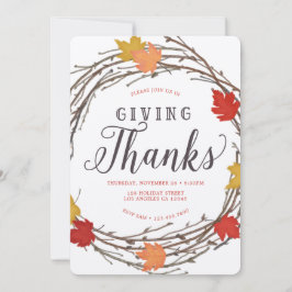 Maple Wreath Thanksgiving Dîner Invitation