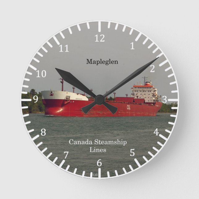 Maplegli-Uhr Runde Wanduhr (Vorderseite)
