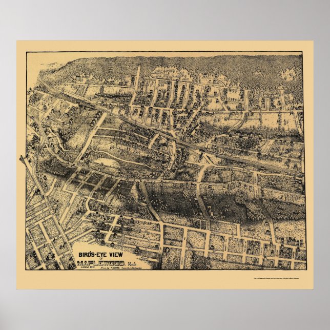 Maplewood, NJ Panoramic Map - 1910 Poster (Vorne)