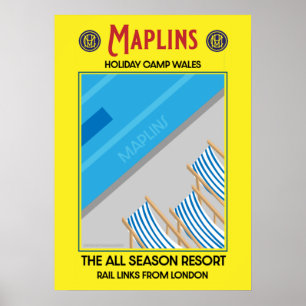 Maplins Vintage britische Feriencamps Poster