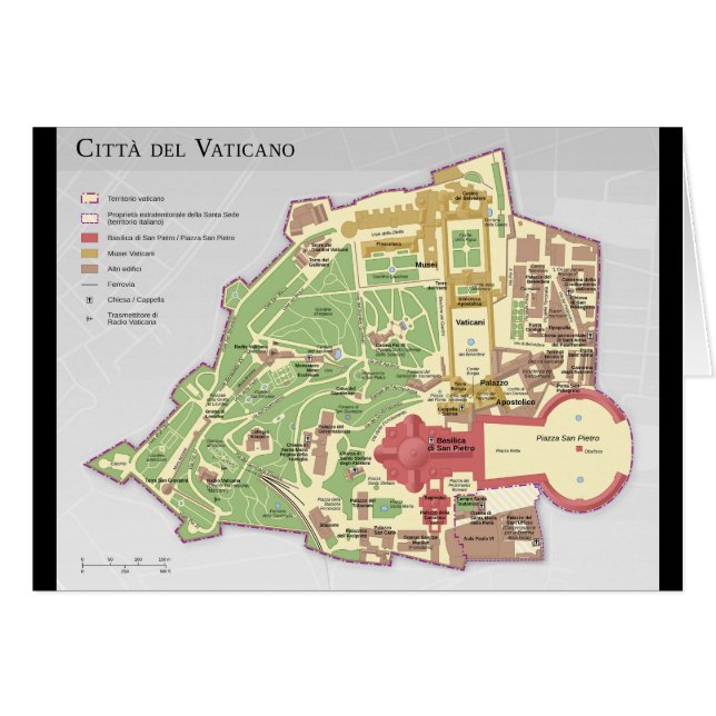 Mappa della Città del Vaticano diagramme Vatican (Devant horizontal)