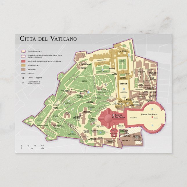 Mappa della Città del Vaticano Postkarte (Vorderseite)